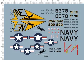 1/48 F4 VF21 VF-21 fighter Model Kit Water Decal