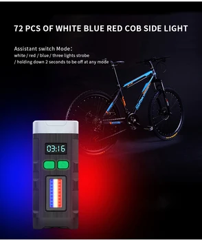 5200mAh Bike Light 2 X L2 COB svjetiljka za biciklizam svjetlosti USB baterija baterija baterija baterija baterija Biciklizam svjetlo s jakim magnetom LCD ekran