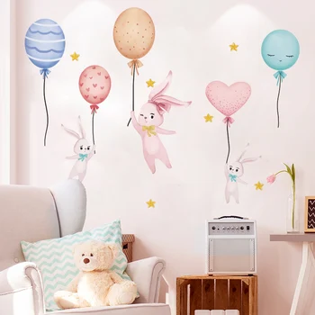 [shijuekongjian] šareni baloni naljepnice za zid DIY crtani kunići su životinje naljepnice za zid za dječje sobe uređenje dječje sobe