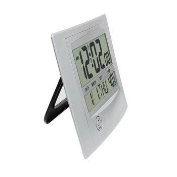 JIMEI H104 jednostavni digitalni LCD zidni sat Stolni sat s alarmom ponavljanje temperature kalendar, vrijeme, datum, dan u tjednu za kućnu uporabu