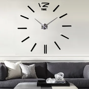 3D DIY zidni sat modernog dizajna ukrasne veliki sat za dnevni boravak akrilno ogledalo naljepnica zid veliki zidni sat vremena
