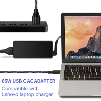 65 W USB C punjač za Lenovo Yoga 730 730-13 730-13IKB 81CT ADLX65YCC3D ADLX65YLC3D ADLX65YDC3D laptop Tip C adapter kabel za napajanje