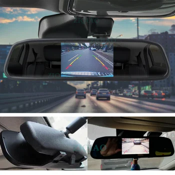 ZIQIAO 4,3-inčni LCD ekran u Boji vozila, retrovizor monitor HD parking video monitor