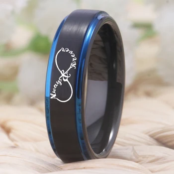 YGK brand par za vjenčanje nakit za ljubitelje par вольфрамовое prsten crna plava Volfram zaručnički prsten beskonačno srce uvijek i zauvijek
