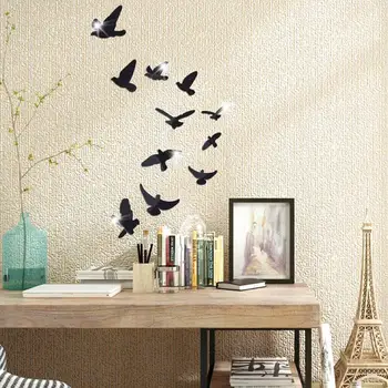 Grupa ptica naljepnica zidovi crni od klesanog PVC dnevni boravak kauč na tv pozadina ukras zidne naljepnice umjetničke naljepnice tapete