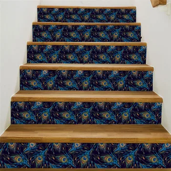 1 kom./6 kom. paunovo pero stepenice kat Stubište naljepnica samoljepivi DIY stepenice vodootporne PVC zidno slikarstvo naljepnice doma dekor