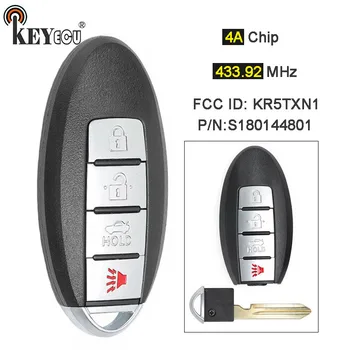 KEYECU 433.92 MHz PCF7953M 4A Chip S180144801 KR5TXN1 Keyless-go Smart Remote Car Key Fob 4 gumba za Nissan Altima 2019-2020