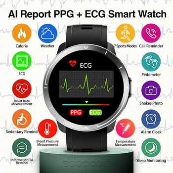 PPG+EKG monitor srčane pametni sat 2021 EKG AI izvješće vrijeme temperatura monitor ip67 fitness tracker Smartwatch muškarci žene