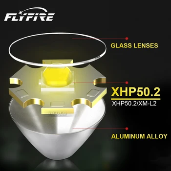 High Power XHP70.2 LED svjetiljka 18650 taktički svjetla Baklja lov bljesak svjetlosti XHP50 XML2 Prijenosni rasvjeta ručne svjetiljke