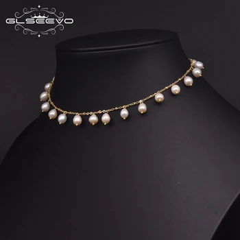 GLSEEVO prirodni slatkovodnih bisera ogrlice Ogrlice za žene svadbeni poklon ručni rad minimalizam ogrlica luksuzni fin nakit GN0226