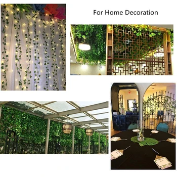 Umjetne biljke LED String Light Green Leaf Vine Battery Operated Fairy String Lights For Home Wedding Decor Christmas Lights