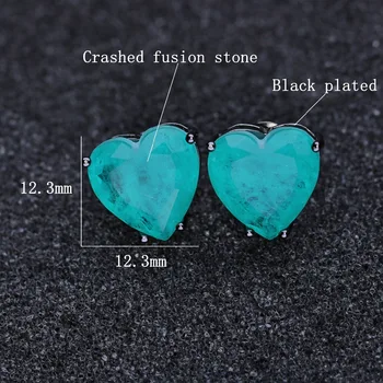Newranos Elegant Fusion Stone Heart Shape naušnice roze crnci pozlaćeni modni kristalno naušnice za žene nakit EWX002382