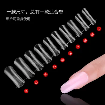 100 kom/kutija 10 veličina modela nokte proširenje gel Crystal komadiće noktiju mogu se ponovno koristiti i brzo proširiti skup alata za nokte