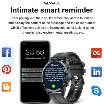 LIGE Bluetooth Poziv Watch Men Heart Rate Blood Pressure Music Control Smart Watches Sports Waterproof Multi-function Smart Watch