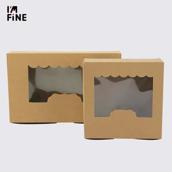 3 dimenzije 20 kom. kraft-papir prozor torta kutija za pakiranje poklon kutija bombona / cookies / sapun / cookies / cupcake prikaz pakiranje kutija bijela