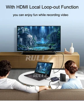 Rullz Loop Out Audio Video Recording Device HDMI Capture Card HDMI To USB 2.0 Webcast Course Game Hvatač Youtube Live Streaming
