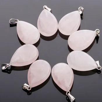 Veleprodaja ovjes prirodni ružičasti kvarc stopalu pad suza kamen perle ovjes DIY izrada nakita za žene poklon besplatna dostava