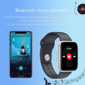 Battiphee T99 Smartwatch Build-in Speaker Music Playing Watch Bluetooth Speaker Watch Sport Mode Full Touch Screen For Men Women