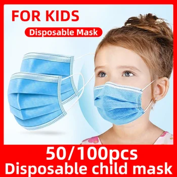24 sata brza dostava jednokratne dječje maska dječje maska za lice 50шт / 100pc 3-sloj jednokratna нетканая tkanina dječje zaštitna maska