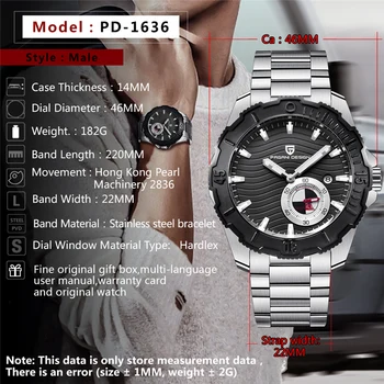 Mens 2018 novi PAGANI dizajn moda luksuzni poslovni strojevi sat od nehrđajućeg čelika, vodootporan gospodo mehanički sat