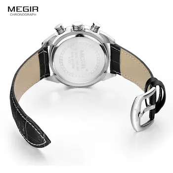 MEGIR kronograf svakodnevni sat muški luksuzni brand kvarc vojno-sportski sat prirodna koža muški ručni sat