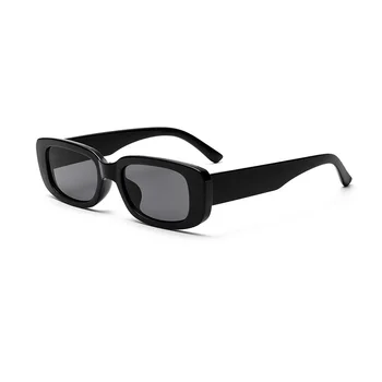 LongKeeper berba pravokutni sunčane naočale s crnim naočalama krug za žene muškarci moda nositelji bodova uže UV400 objektiv