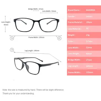 KANDREA 2020 moda nove ženske naočale Ultem Square muškarci naočale okviri ultralight dizajn kratkovidnost naočale, optički naočale
