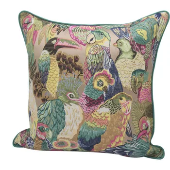 DUNXDECO jastučnicu Dekorativna jastučnica suvremeni američki stil džungla ptice papagaj jacquard Art dizajn Coussin kauč dekor