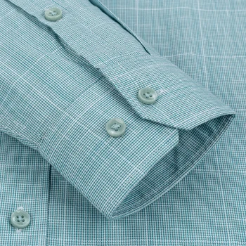 Svečane i svakodnevne soft prozračna kariranih kariranih košulja s jednim takvih džep Standard-fit dugi rukav muška moda pokrivač košulja