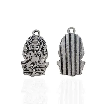 10 kom. antičku zlato Ton Ganesh Buda slon ovjes ovjes perle 28x16mm