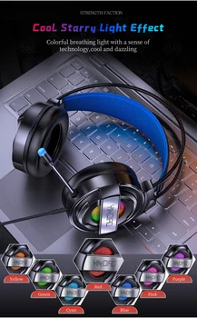 Q3 pro gaming slušalice 7.1 soundtrack šarene led svjetlo s dvostrukim mikrofonom 3,5 mm Sučelje slušalice za igrača slušalice