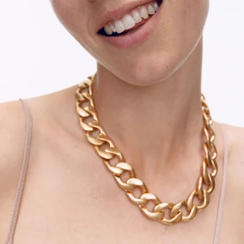 Najbolji Dama moda dual link ogrlice za žene punk ZA metalni sloj nedostatak ovratnik choker ogrlice nakit stranke na veliko vruće