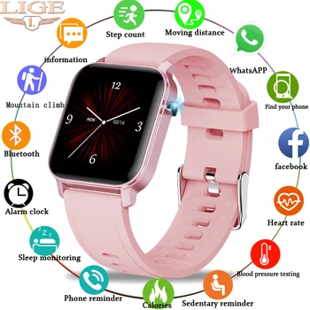 LIGE Woman Smart Watch Women Fitness Watch Smart Watch Men vodootporan music vremenske displej za Android ios Reloj Inteligente