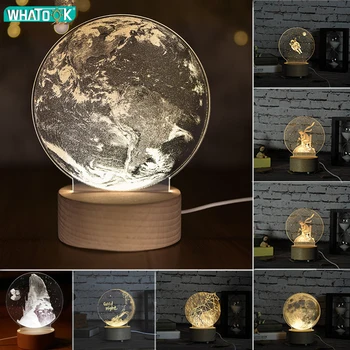 Interna skulptura 3D Mjesec noćno svjetlo Jednorog Mali princ lampe Abajur LED luminaria Baby Sleeping Nightlight Home Decor