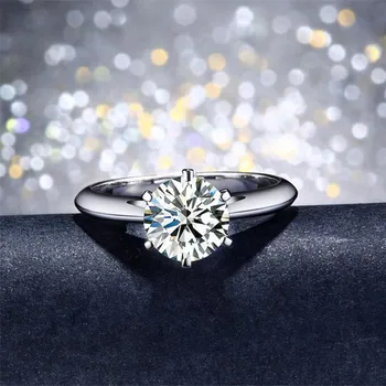 CC Fine Jewelry klasični prstenovi za žene karat modni nakit 925 sterling srebra bijelo zlato-boja angažman zaručnički prsten CC628