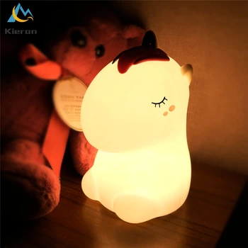 Senzor Jednorog led noćna svjetla USB-punjive crtani noćno svjetlo silikon djeca djeca dijete je dar spavaća soba noćni lampe