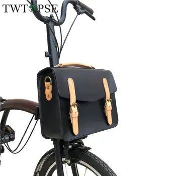 TWTOPSE Biciklizam bicikl kožna torba za Brompton sklopivi bicikl klasični ženski bicikl torba s otpornog Sholder Strip For 3SIXTY