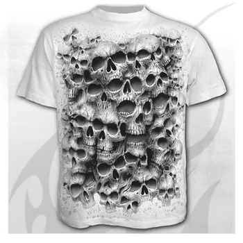 Muška i ženska moda lubanju 3D t-shirt kratki rukav tisak O-izrez 3D t-shirt personalizirane muške dječje moto lubanje