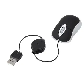 USB Wired Mouse Creative 100 DPI Retractable USB Cable Ergonomics Free Drive Office Gaming Mouse for Windows 98, 2000 i XP, Vista