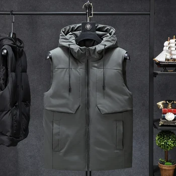 2019 modni brand Muške jakne s kapuljačom zimske tople jakne bez rukava Muške kapute obična sportska vest Muški prsluci