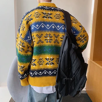 JDDTON jesen muški pulover okruglog izreza Harajuku svakodnevne korejski kukičane veste hip-hop besplatno trendy pulover s po cijeloj površini ulica odjeća JE350