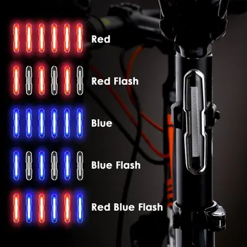 Bicikl dugo svjetlo Ultra Bright Bike Light USB-punjive LED bicikl dugo svjetlo 5 način svjetla prednja svjetla s crveno + plavo