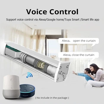 Alexa google home tuya smart life control APP silent quality track automatic curtain track 433MHZ smart home Motor Curtain
