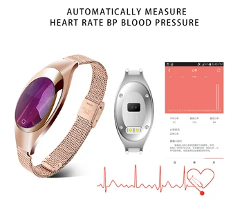 Ženska moda Z18 pametni sat narukvica Smartwatch sa krvnim pritiskom monitor srčane fitness tracker za IOS, Android