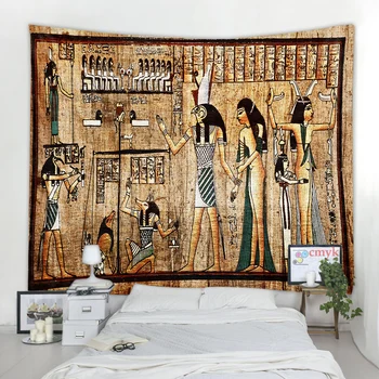 Древнеегипетская Freska Tapiserija Faraon Zida Visi Veo Tepisi Hipi Stil Pozadine Home Dekor Tkanina