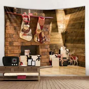 Božićni tapiserija božićne čarape pozadina digitalni tisak zidna tapiserija božićni ukras kuće je veliki pokrivač