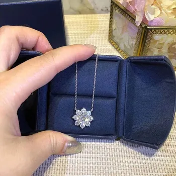 ZN S925 srebra materijal Fin luksuzni puni vatreni cvijet ogrlica europska i američka moda ogrlice za žene