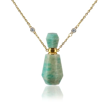 1pc амазонит kamen suspenzija bočica parfema ovjes pepeo urna ogrlica kremiranje nakit ogrlice urna