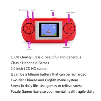 2 Inčni Zaslon Dijete 502 Zaslon U Boji Prikaz Prijenosne Igraće Konzole Igre Player S 268 Različitim Igrama