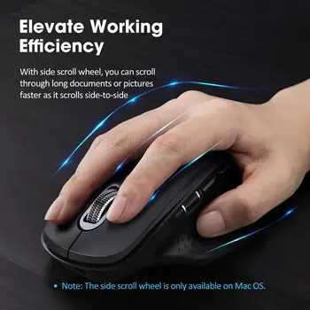 VICTSING punjiva 2.4 GHz Bežična Bluetooth ili USB miš 5 razina podesiv do 3200 DPI ergonomija miš za Windows/Mac
